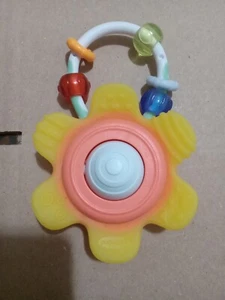 Infantino Girls Baby Orange And Yellow Spinning Toy Rattle 5.75" - Picture 1 of 2