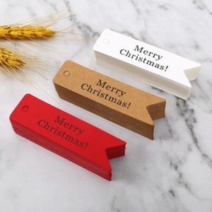 100pcs Merry Christmas Tags Kraft Paper Labels Cards Gift Packaging Decor Supply