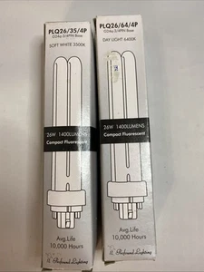 NEW Lot Of 2 Compact Fluorescent Lights 26W PLQ26/64/4P - Picture 1 of 2