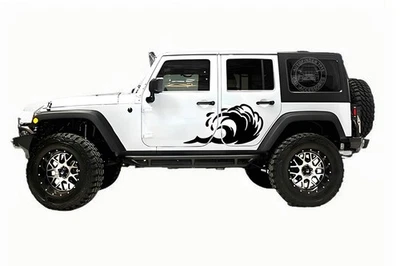 2 PCS Graphics Waves Decal Stripe For Jeep Wrangler Car Side Door Vinyl Stickers - Изображение 1 из 4