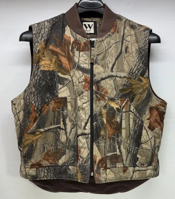 Vintage WALLS  Mens Large RealTree Hardwood Camo Full Zip Insulated Hunting Vest - Image 1 of 4