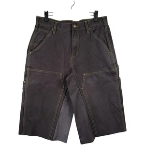 Vintage Carhartt Relaxed Raw Hem Carpenter Shorts Black Mens 32 - Picture 1 of 7