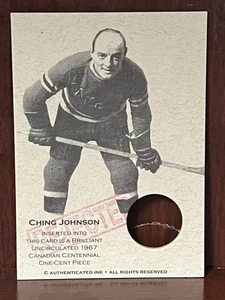 Tarjeta de 1 centavo canadiense Ching Johnson tinta autenticada rechazada UNC 1967 - sin moneda - Imagen 1 de 6