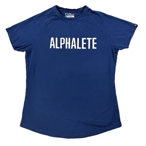 Herren Alphalete Performance Fit Grafik T-Shirt Blau Training Größe Medium Stretch - Bild 1 von 7