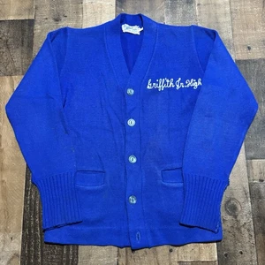 Vintage 50’s Wool Chainstitched Cardigan Sweater Women’s Small 60’s - Picture 1 of 8