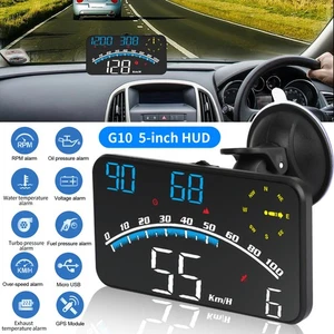 Digital Speedometer GPS Car HUD Head Up Display MPH Overspeed Alarm 5" Universal - Picture 1 of 11