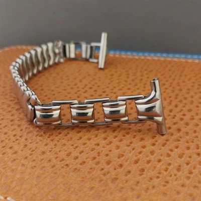 Correa de reloj vintage de acero inoxidable JB Champion de los años 50 19 mm 18 mm 16 mm NOS sin usar Foto 1 de 4