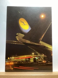 Lufthansa Jet on Tarmac at Airport in Germany - Vintage Postcard - Picture 1 of 3