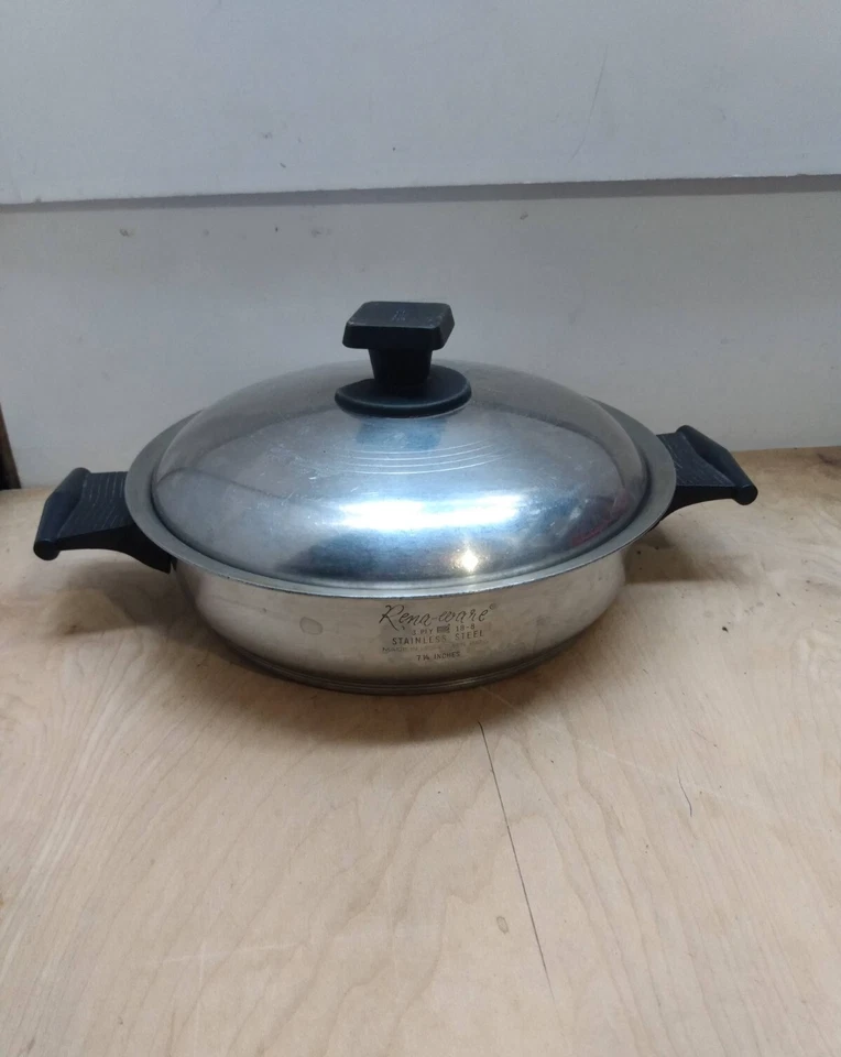 Rena Ware Utensilios de cocina Sartén de 7,5" Multi-Plapa Inoxidable 1,5 Qt Sartén Salteado Tapa Olla Foto 1 de 4