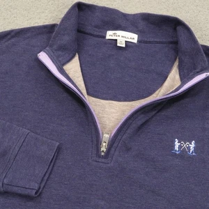 Peter Millar Sweater Mens Medium 1/4 Zip Pullover National Golf Links NGLA - Picture 1 of 12