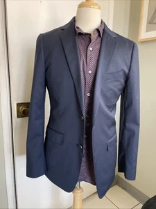 Bonobos Suit 40L Wool Double Vent Flat Front Navy Blue Solid Slim fit 32x31 - Picture 1 of 22