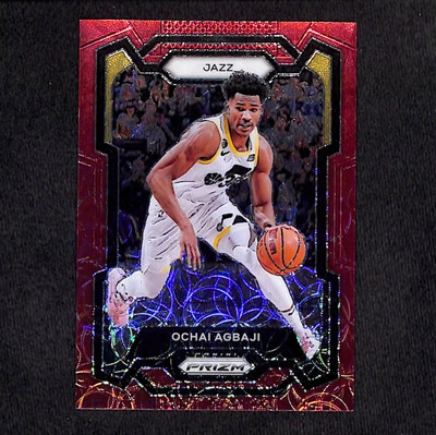 Ochai Agbaji 2023-24 Panini Prizm Prizms Choice Red #/88 #92 Utah Jazz - Image 1 of 2