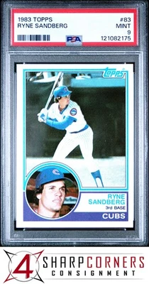 1983 TOPPS #83 RYNE SANDBERG RC CUBS HOF PSA 9 - Image 1 of 2