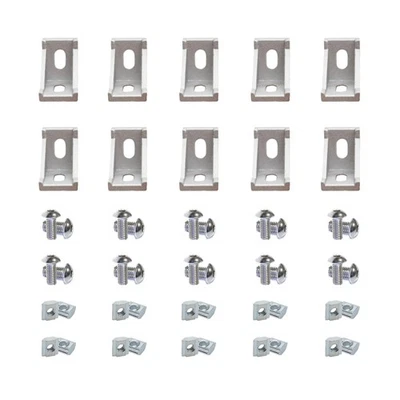 10Set 1,5" x 1,5" Serie 1515 Profili Estrusione Alluminio Connettore Argento B... - Immagine 1 di 4