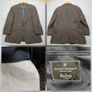 Hickey Freeman Wool Blazer Men's 46R Brown Houndstooth Van Boven Collection - Picture 1 of 9