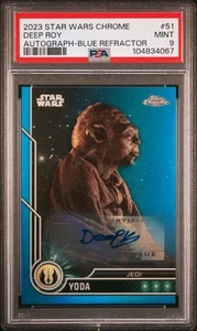 2023 TOPPS CHROME STAR WARS 51 DEEP ROY AUTOGRAPH BLUE REFRACTOR PSA 9 /150 YODA - Picture 1 of 2