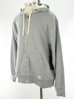 TYR Heather Gray Full Zip Ultra Soft Heavyweight Terry Hoodie Sweatshirt 2XL NWT - Image 1 of 2