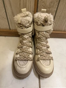 Sam Edelman Circus Combat Damenstiefel Größe 7,5 knochenfarben - Bild 1 von 13