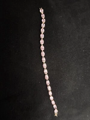 Pulsera Tenis Angara Rosa Zafiro Ovalada Foto 1 de 4