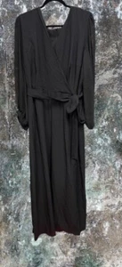 Donna Ricco Mujer Talla Grande 22W Mono Negro Sólido Mameluco Mangas Transparentes $149 - Imagen 1 de 6