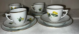Juego de 4 platillos de copa Erantis Bing y Grondahl de colección Dinamarca blanco floral - Imagen 1 de 12