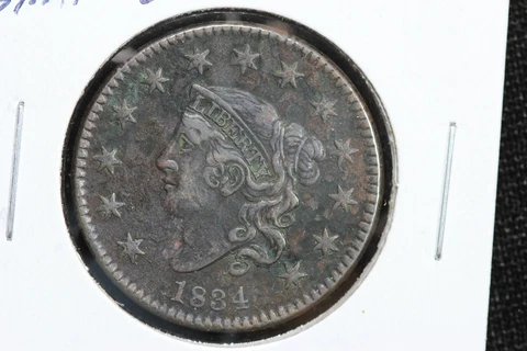 1834 Coronet Head Large Cent Small 8 Variety 3HCP Cover