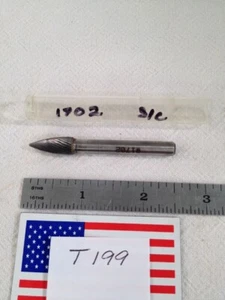 1 NEW FALCON / SGS 1/4" SHANK CARBIDE BURR. SG-2 SINGLE CUT. USA MADE BUR (T199) - Picture 1 of 4