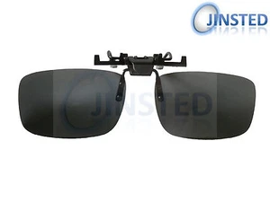 Black Polarised Polarized Flip Flip-Up Clip On Clip-On Sunglasses Shades ACP003 - Picture 1 of 12