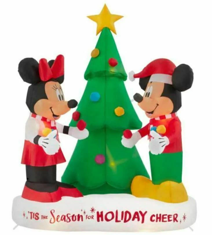 6' DISNEY'S MICKEY & MINNIE MOUSE NAVIDAD patio iluminado soplado por aire inflable   Foto 1 de 1