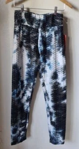 HOT KISS Tie Dye Blue Gray White Textured Butt Lift Leggings Womens Size 2XL NWT - Picture 1 of 6