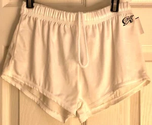 GK SHORTS ADULT X-SMALL WHITE N/S GYMNASTICS RUNNING COMPETITION FITNESS AXS NWT - Picture 1 of 6