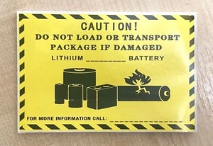 Transport Lithium Batterie Vorsicht Warnung Verpackung Versandetiketten Aufkleber - Bild 1 von 1