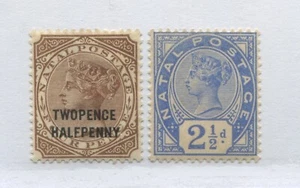 Natal QV 1891 overprinted 2 1/2d and 2 1/2d mint o.g. hinged - Picture 1 of 1