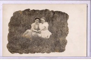 Real Photo Postcard RPPC - Two Affectionate Women on Grass Lesbian Interest - Picture 1 of 2