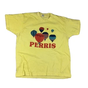Vintage T Shirt Hot Air Balloon Lake Perris California Yellow Size XLarge 1980’s - Picture 1 of 9