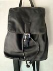 COACH Backpack Purse Black Textile w/Leather Trim Top Handle F3J-7411 E