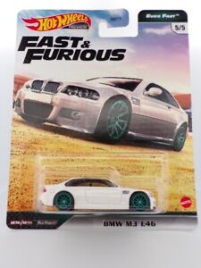 Hot Wheels Premium ~ Fast & Furious ~ BMW M3 E46 ~ White ~ Green Wheels