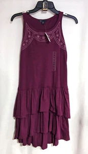 Gap Kids Girl's Burgundy Embroidered Ruffle Midi Sleeveless Dress - XXL (14-16) - Picture 1 of 4