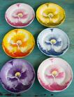 Set/6 Classic Coffee & Tea 7" Porcelain Dessert Plates Art Orchid Flower W/Box