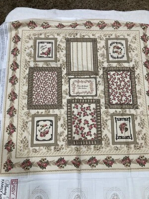 Daisy Kingdom Memory Lane Picture Quilt Fabric Panel 1998 Family Memories Foto 1 de 4