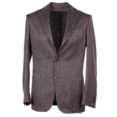 Sartorio на Kiton сплетенный Herringbone шелк льняное спортивное пальто 38R (Eu 48) новый с Ярлыками - Изображение 1 из 4