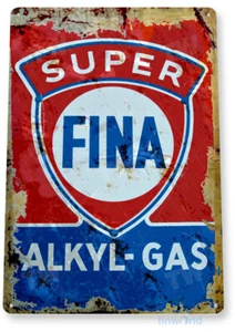 TIN SIGN Fina Alkyl, Gas Oil, Station, Garage, Auto Shop, Retro Decor, A366 - Picture 1 of 2