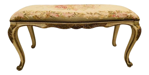 Louis XV Style Needlepoint Bench Cover