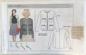 Style Arc Sewing Pattern Livia Jacket Size 10 Uncut - Picture 1 of 4