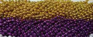 48 LSU Oro Púrpura Mardi Gras Cuentas Fútbol Fiesta Favores Puerta trasera BCS 4 Docenas - Imagen 1 de 2