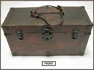 ANTIQUE c 30s-40s-Depression Era Wood Box-Chest-Utility-Tackle EXCELSIOR - Picture 1 of 11