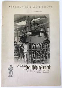 RARE MENU Norddeutscher Lloyd Bremen Line Zwickau, Germany Auto Union Plant 1937 - Picture 1 of 5