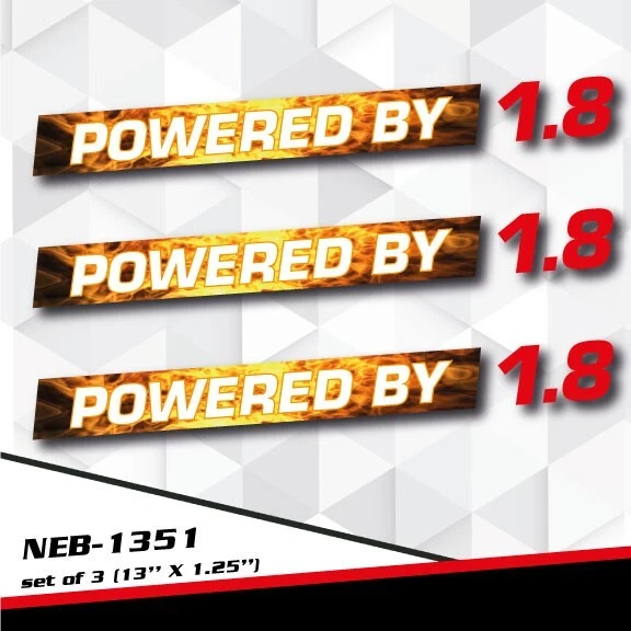 POWERED BY 1.8L Decal Sticker for Audi A3 SLK200 Ecotec  Versa Jetta  NEB-1351 - Image 1 of 1