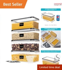Airtight Food Storage Containers Plastic 3.2L 4PCS Set Pasta Kitchen Organiza... - Picture 1 of 10