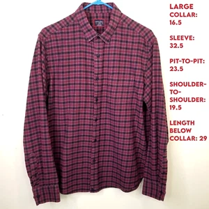 UNTUCKit Men LARGE Calder Black Purple Plaid Long Sleeve Button Up Shirt 40678 - Picture 1 of 11